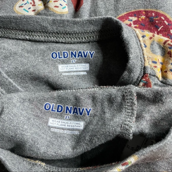 Old Navy | Girls 2pc Pajama Set XOXO Donut Print Sprinkles Hearts Size 2T - Picture 7 of 8